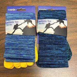 adidas Blue and Yellow Athletic Toe Socks